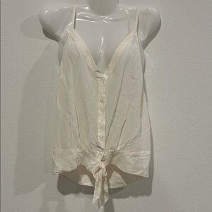 bebe Cream Camisole with Button-Down Front